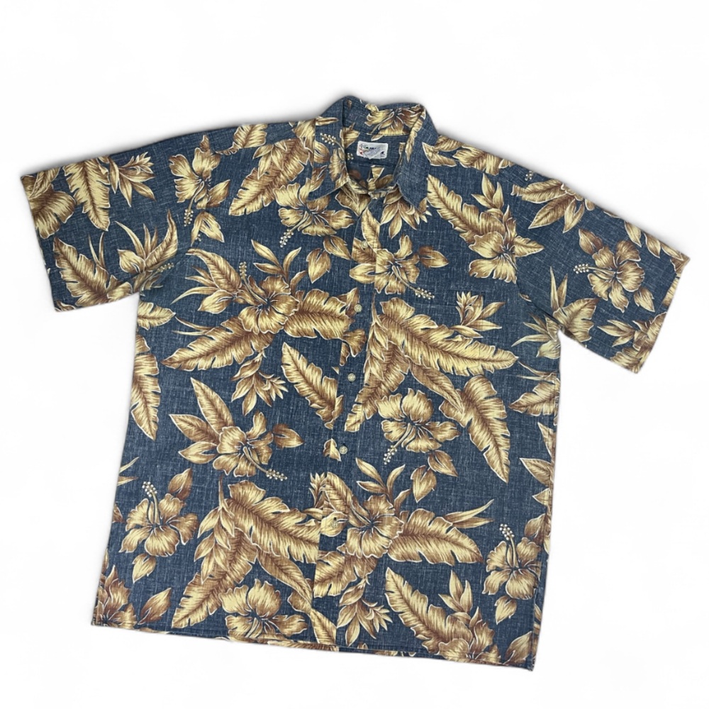 Reyn Spooner Vintage Hawaiian Aloha Shirt Lg Floral Tropical Button Down